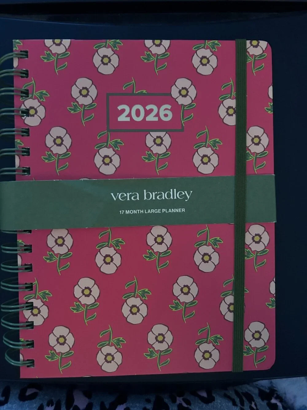 Vera Bradley 2026 Large 17-Month Planner in the Tiny Poppies Pattern